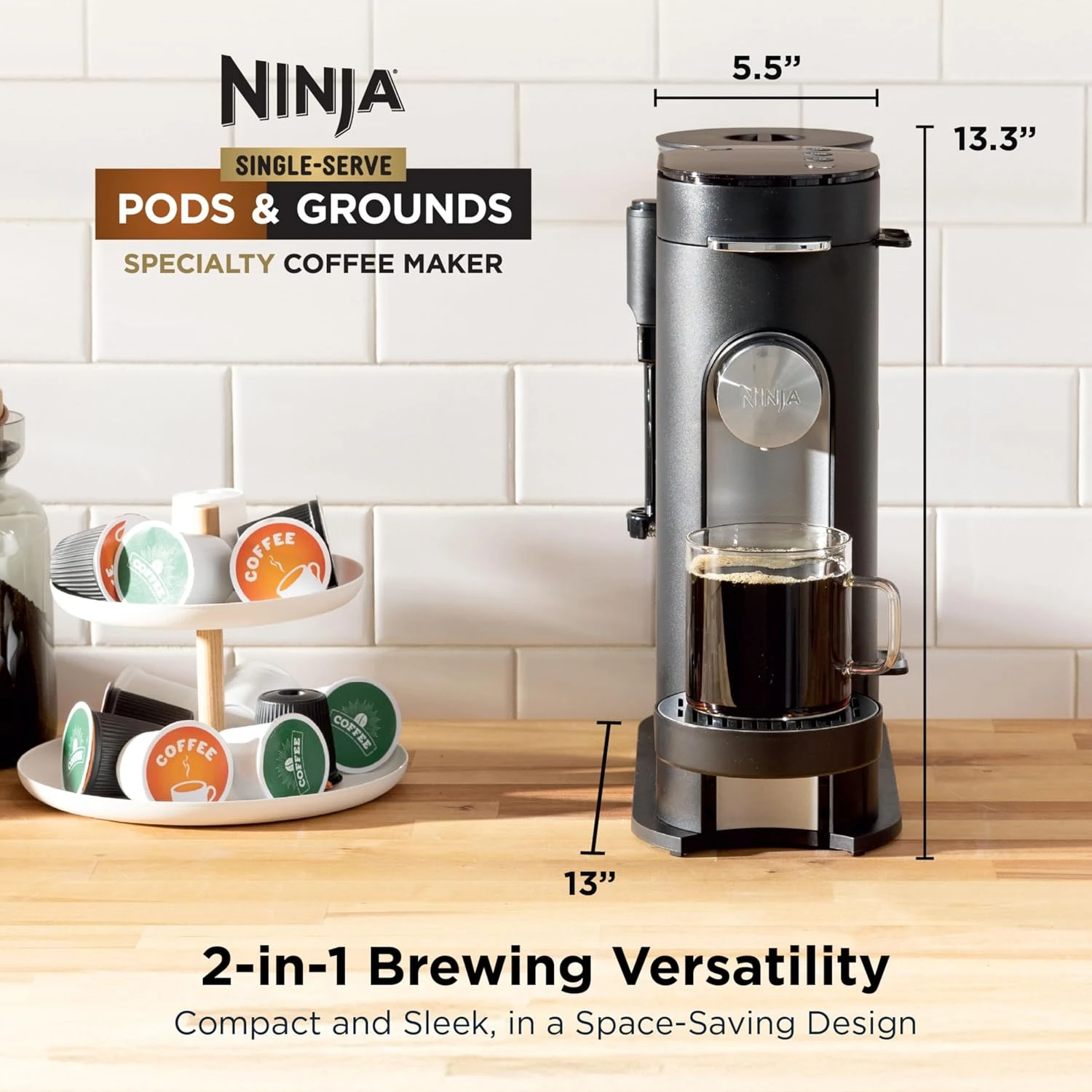Single-Serve Coffee Maker with Milk Frother lifestyle view 1